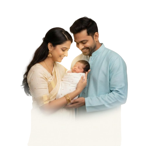 Family with baby